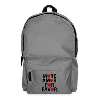 Heart Sweater Hoddie Shirt more amor por favor - Backpack - elephant grey - Front
