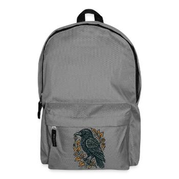 Raven with Key and Foliage - Backpack - elephant grey - Front