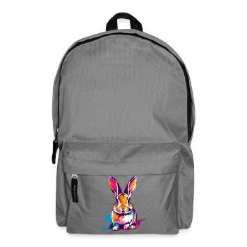 Buntes Kaninchen in Aquarellfarben Farbkleckse - Rucksack - Mittelgrau - Vorne