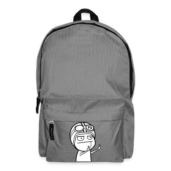 Mème avec casque de cyclomoteur (les couleurs peuvent être modifiées) - Sac à dos - gris éléphant - Devant