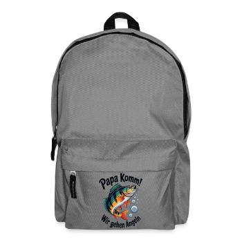 Papa Komm Wir Gehen Angeln - Rucksack - Mittelgrau - Vorne