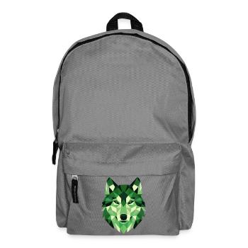 Wolf Head Polygon Geometry Portrait - Backpack - elephant grey - Front
