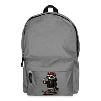 Raccoon Skate Graffiti - Backpack - elephant grey - Front