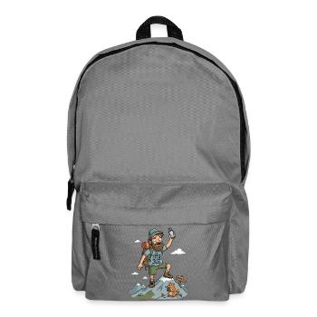 Wandern Empfang Gipfel Humor - Rucksack - Mittelgrau - Vorne