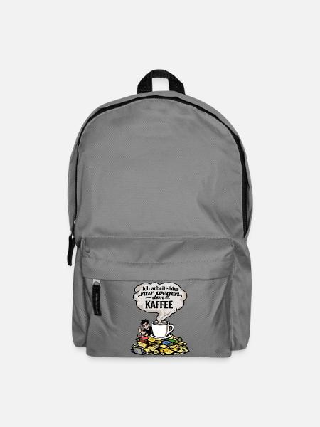 Ich arbeite nur wegen Kaffee lustig Spruch - Rucksack - Mittelgrau