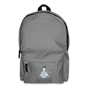 Infirmière Humour Noir Sans Paillettes - Rucksack - Mittelgrau - Vorne