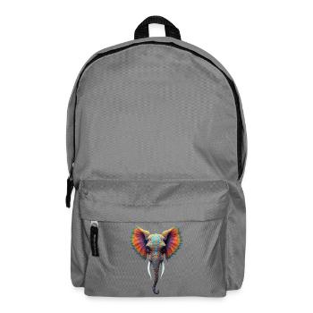 Rainbow Ornate Elephant Head - Backpack - elephant grey - Front