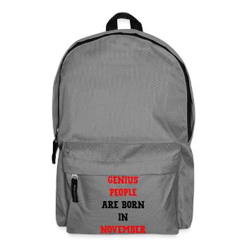 Geburtstagsgenie im November - Rucksack - Mittelgrau - Vorne