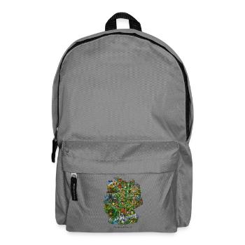 Deutschland Illustration mit Wahrzeichen - Rucksack - Mittelgrau - Vorne