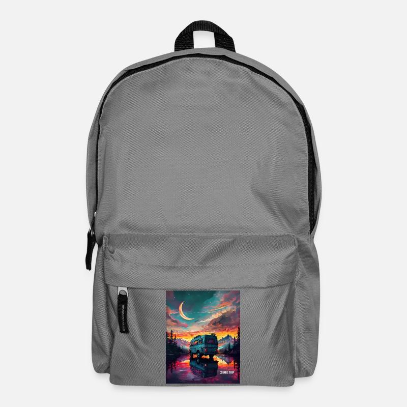 COSMIC TRIP – Surreale Van-Life-Architekturkunst - Rucksack - Mittelgrau