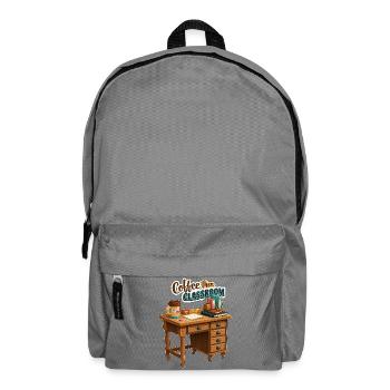 Coffee Then Classroom Teacher Desk - Backpack - elephant grey - Front