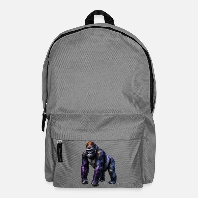 Gorilla Polygon – Colored Geometry - Backpack - elephant grey