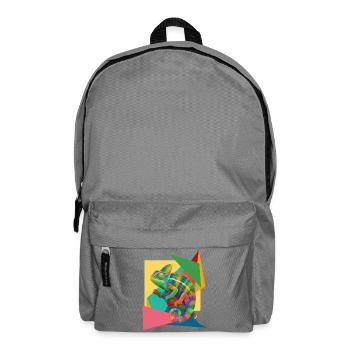 Colorful Chameleon Geometry Art - Backpack - elephant grey - Front
