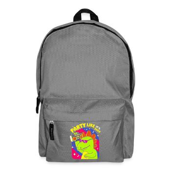 Dino Party Boombox Neon - Backpack - elephant grey - Front