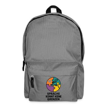 Puzzlewelt Sprache kennt keine Grenzen - Rucksack - Mittelgrau - Vorne