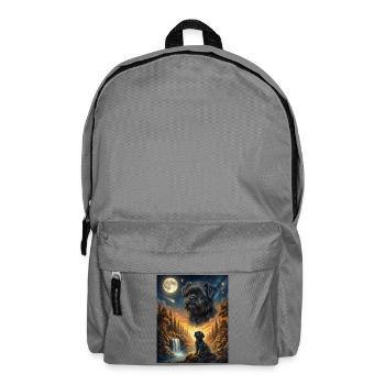 Howling to the Moon Meme Animal Dog Monkey Pinscher - Backpack - elephant grey - Front