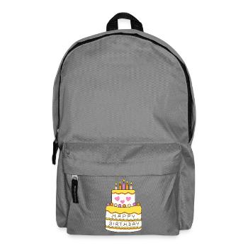 Colorful birthday cake with hearts - Backpack - elephant grey - Front