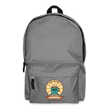 Erstmal Kaffee, dann rede ich mit dir – Retro - Rucksack - Mittelgrau - Vorne