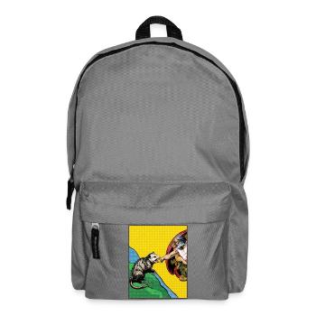 Opossum Beats God's Hand Funny Opossum Meme - Backpack - elephant grey - Front