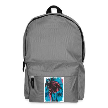 Palmen im Neon-Sonnenuntergang - Rucksack - Mittelgrau - Vorne