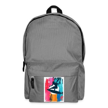 Surf-Silhouette im tropischen Sonnenuntergang - Rucksack - Mittelgrau - Vorne