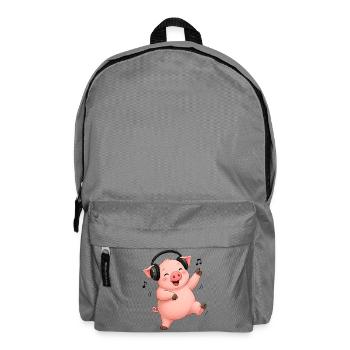 Pig dancing sings farmer farm music - Backpack - elephant grey - Front