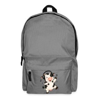 Cow dancing to music farmer farm - Backpack - elephant grey - Front