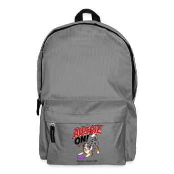 Aussie On! illustration of an Australian Shepherd - Backpack - elephant grey - Front
