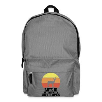 Antelope Vintage Safari Humor Saying - Backpack - elephant grey - Front