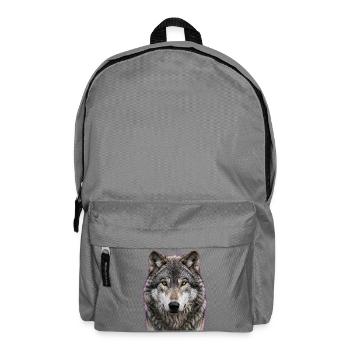 Midnight Wolf Portrait - Backpack - elephant grey - Front