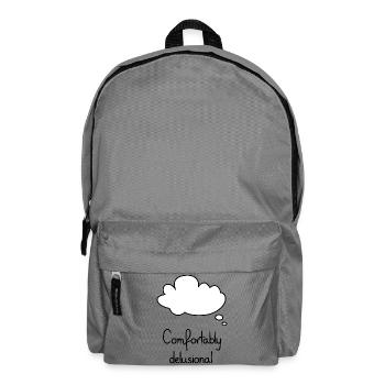 Comfortably Delusional, Black - Backpack - elephant grey - Front