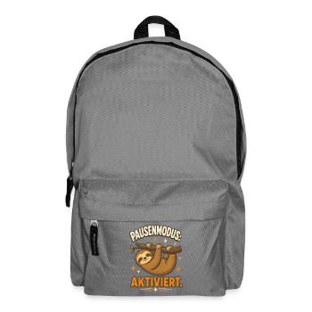 Pausenmodus – Lustiger Entspannungs-Spruch - Rucksack - Mittelgrau - Vorne