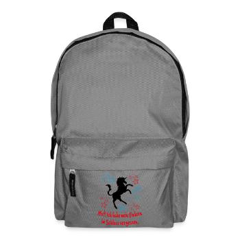 Einhorn im Schloss vergessen Unicorn Sprüche - Rucksack - Mittelgrau - Vorne