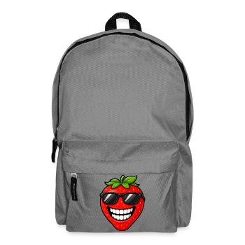 Coole Erdbeere Sonnenbrille Cartoon - Rucksack - Mittelgrau - Vorne