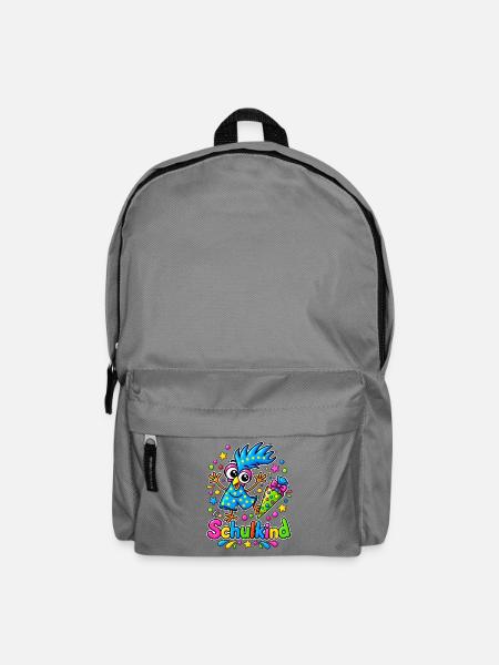 Peppino Konfetti - fröhliches Schulkind - Rucksack - Mittelgrau