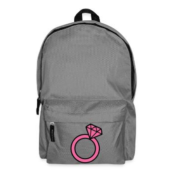 Pinker Diamantring Icon - Rucksack - Mittelgrau - Vorne