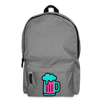 Bierkrug Neon Schaum Icon - Rucksack - Mittelgrau - Vorne