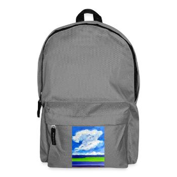 Kunst Wolke Acryl Künstler Jörg Langhans - Rucksack - Mittelgrau - Vorne