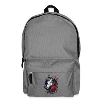 Dark Gothic Einhorn mit Rosen - Rucksack - Mittelgrau - Vorne