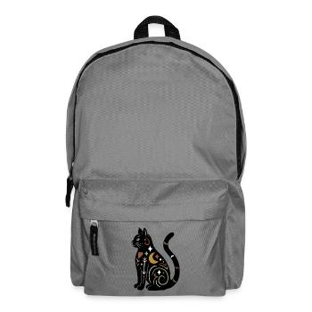 Magische Katze - Schwarz Bunt - Rucksack - Mittelgrau - Vorne