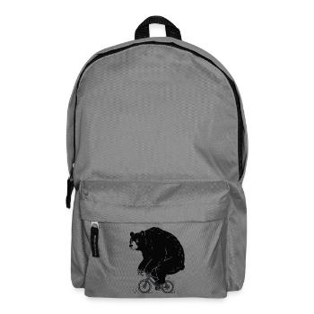 Gravel Bike Bear – lustiger Radfahrer - Rucksack - Mittelgrau - Vorne