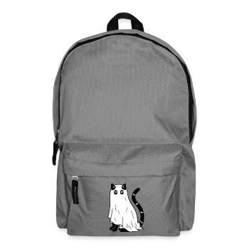 Halloween Katze Gespenst - SW - Rucksack - Mittelgrau - Vorne