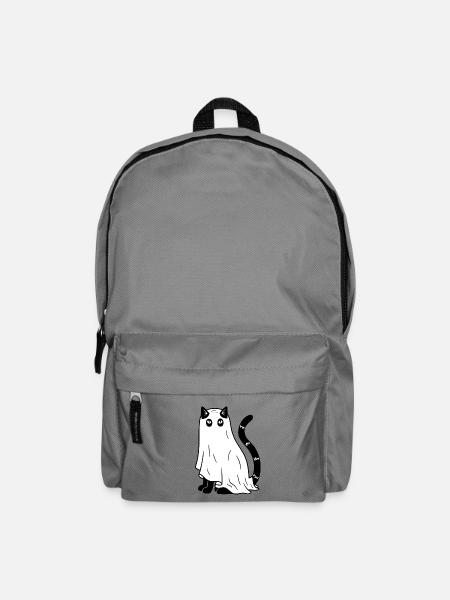 Halloween Katze Gespenst - SW - Rucksack - Mittelgrau