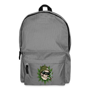 Totenkopf Cannabis Style - Rucksack - Mittelgrau - Vorne