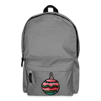 Bunte, gestreifte Weihnachtskugel - Rucksack - Mittelgrau - Vorne