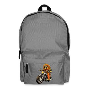 Motorrad Löwe - Rucksack - Mittelgrau - Vorne