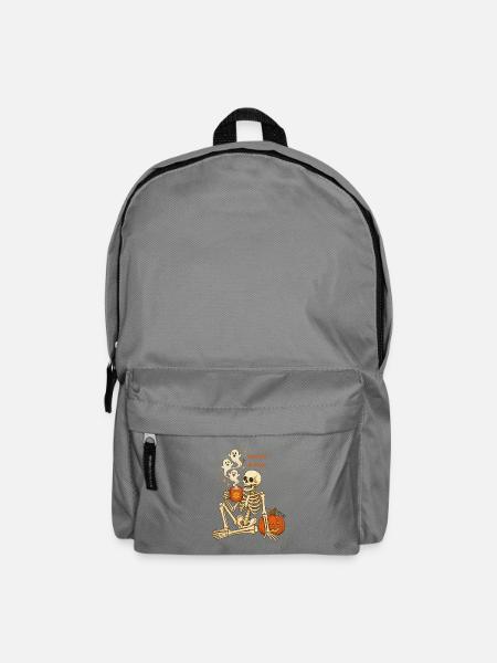 Gruseliger und gemütlicher Halloween-Skelettkaffee - Rucksack - Mittelgrau