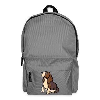 Beagle-Porträt in warmen Tönen - Rucksack - Mittelgrau - Vorne