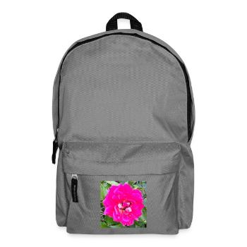 Rosa Rosenblüte - Rucksack - Mittelgrau - Vorne