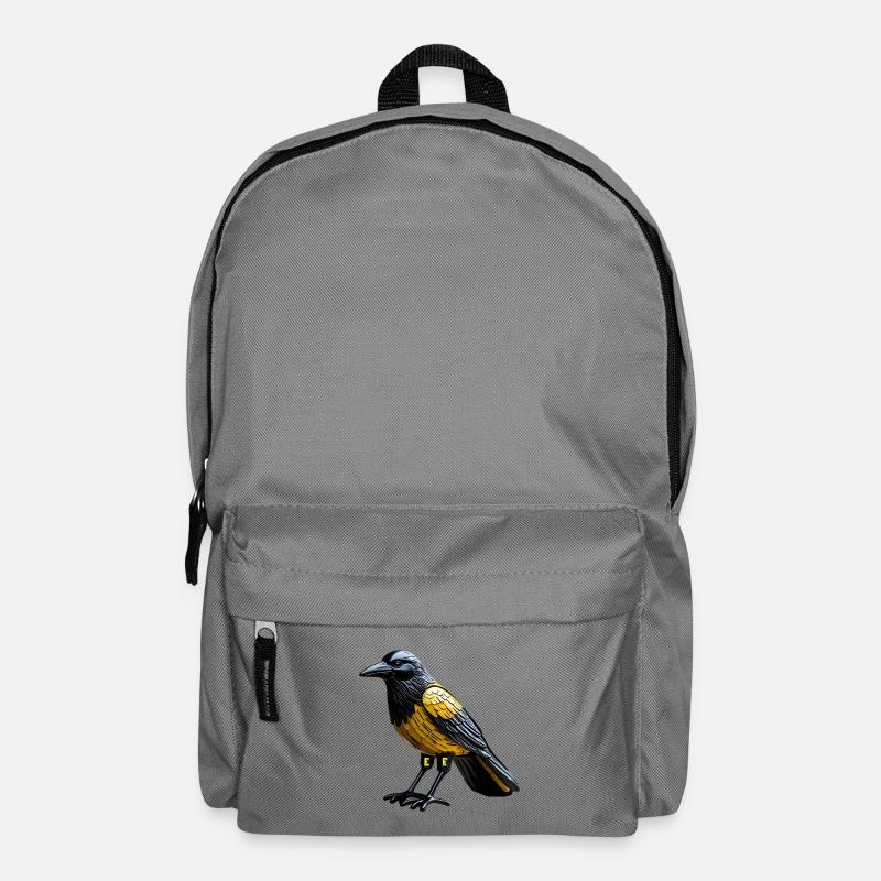 Vogeldesign-Uhr in kräftigen Farben - Rucksack - Mittelgrau